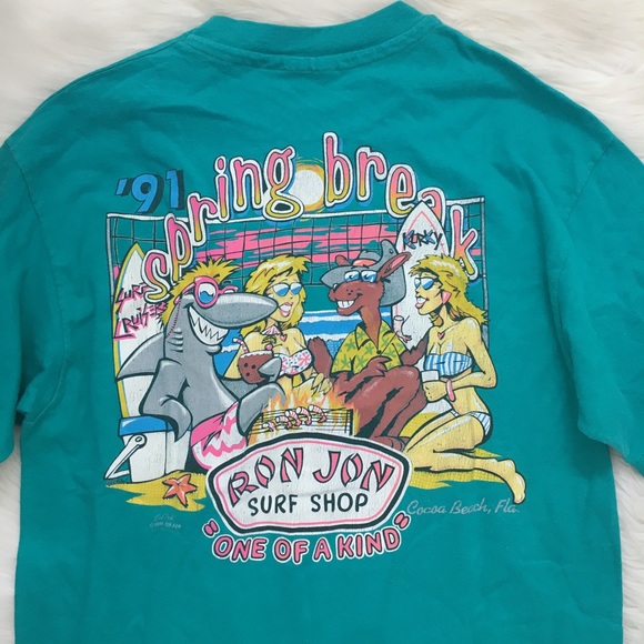 Vintage | Shirts | Vintage 9s Ron Jon Surf Shop Graphic Tee Shirt | Poshmark